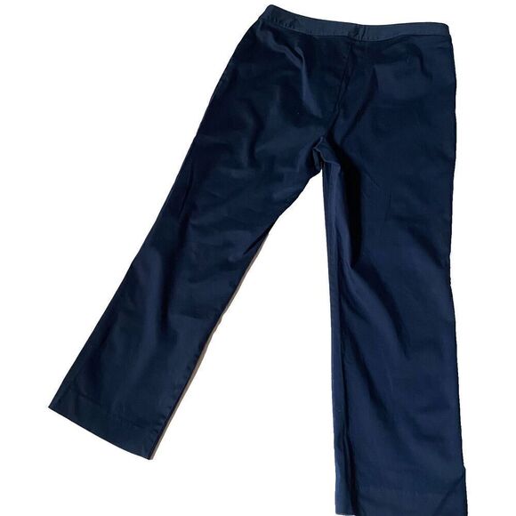 Ralph Lauren Womens Navy Blue Pant Straight Leg Cotton Stretch Size 12P Used - Picture 2 of 16